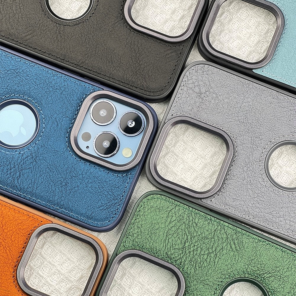 Kickstand Pu Leather Logo Cut Phone Case