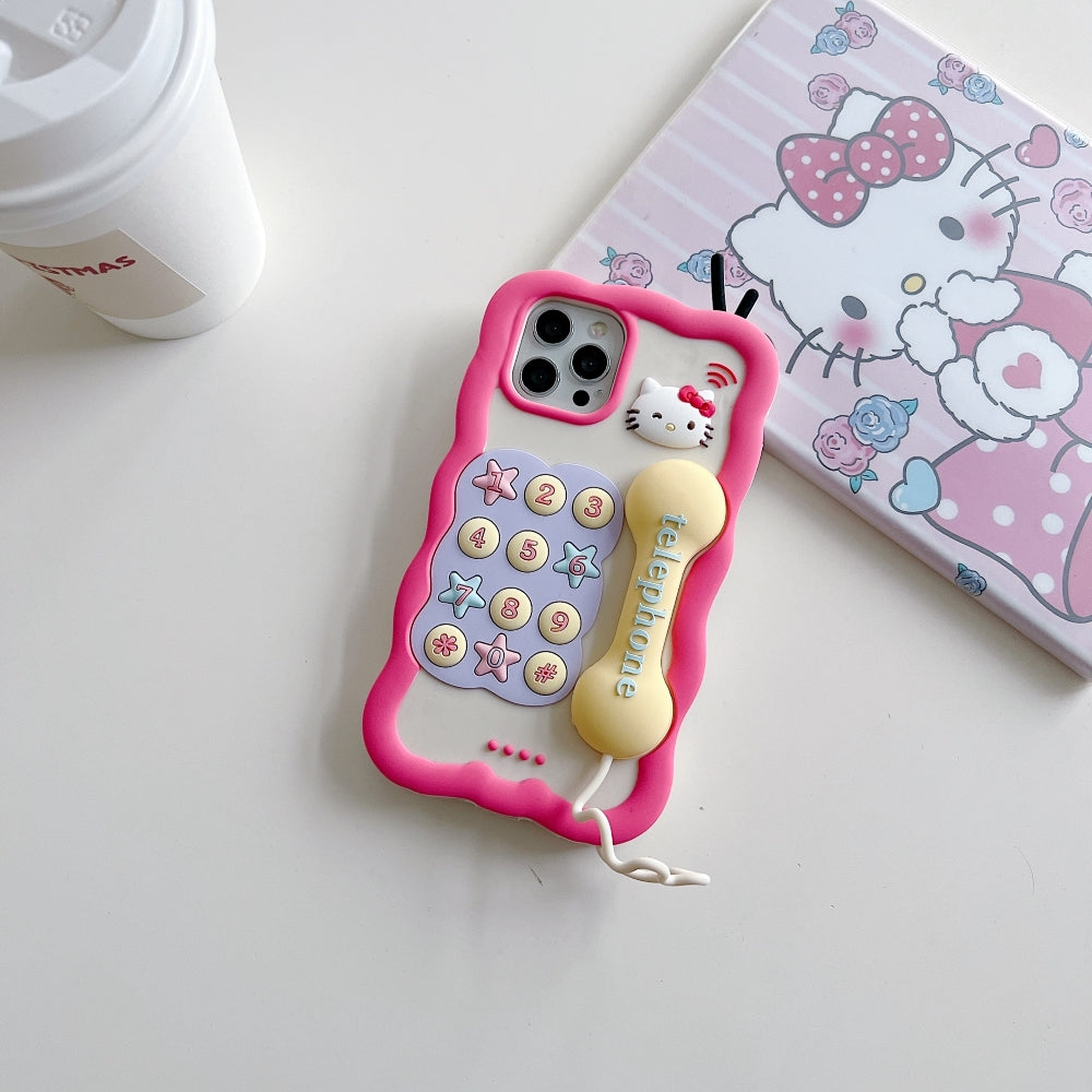 Kitty Telephone TPU (Soft) Silicone Phone Case - iPhone 15