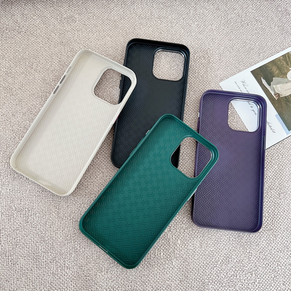 Luxury Leather Design PC (Hard) Phone Case - iPhone 15 Pro Max