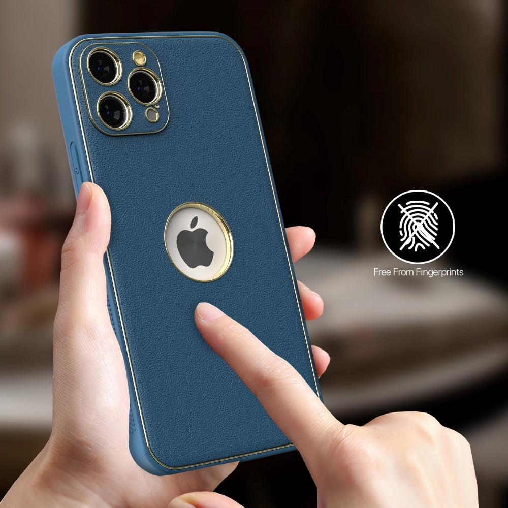 Leather Metal Plating Camera Protection Cover - iPhone 12 Pro