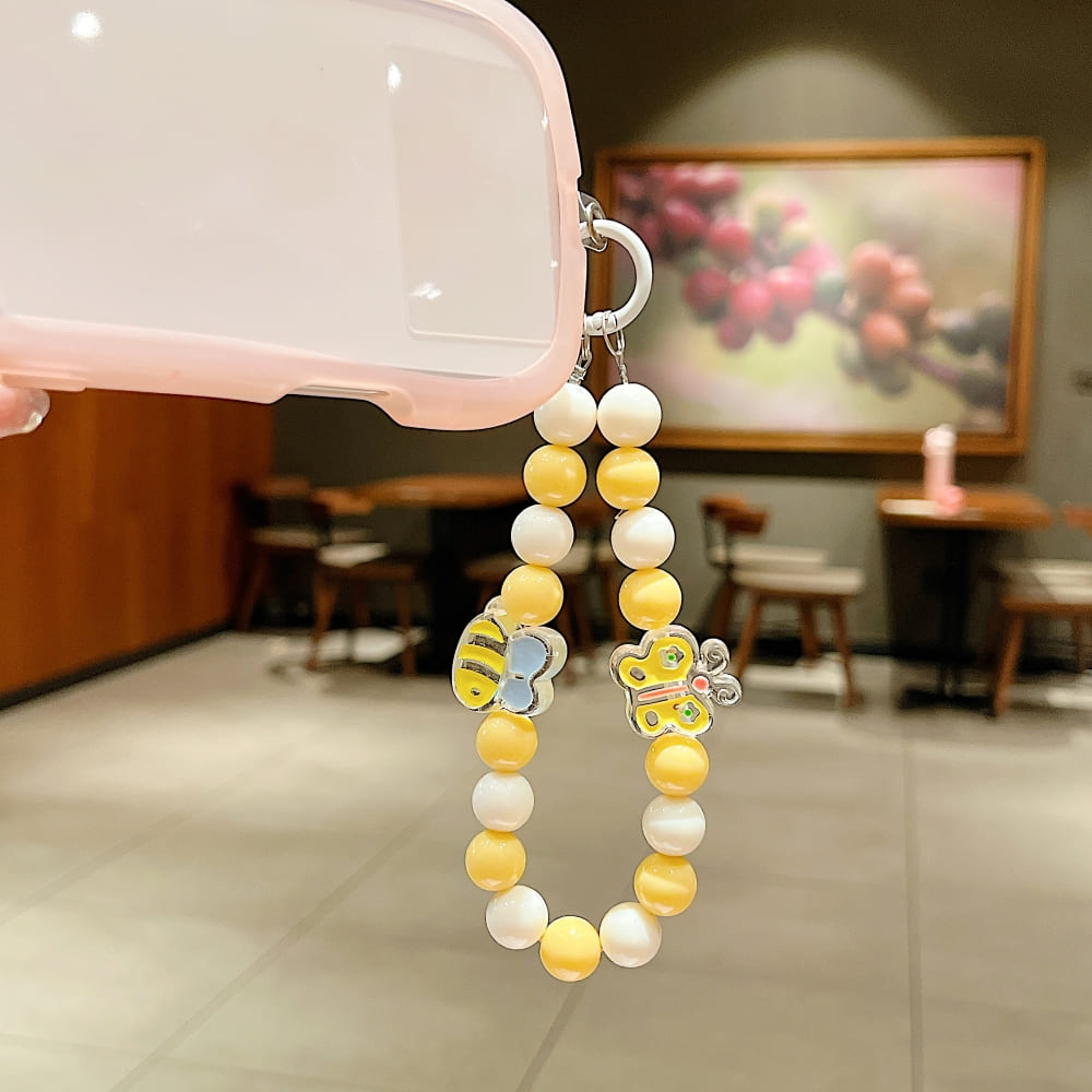 Lemon Milk Bead Phone Charms