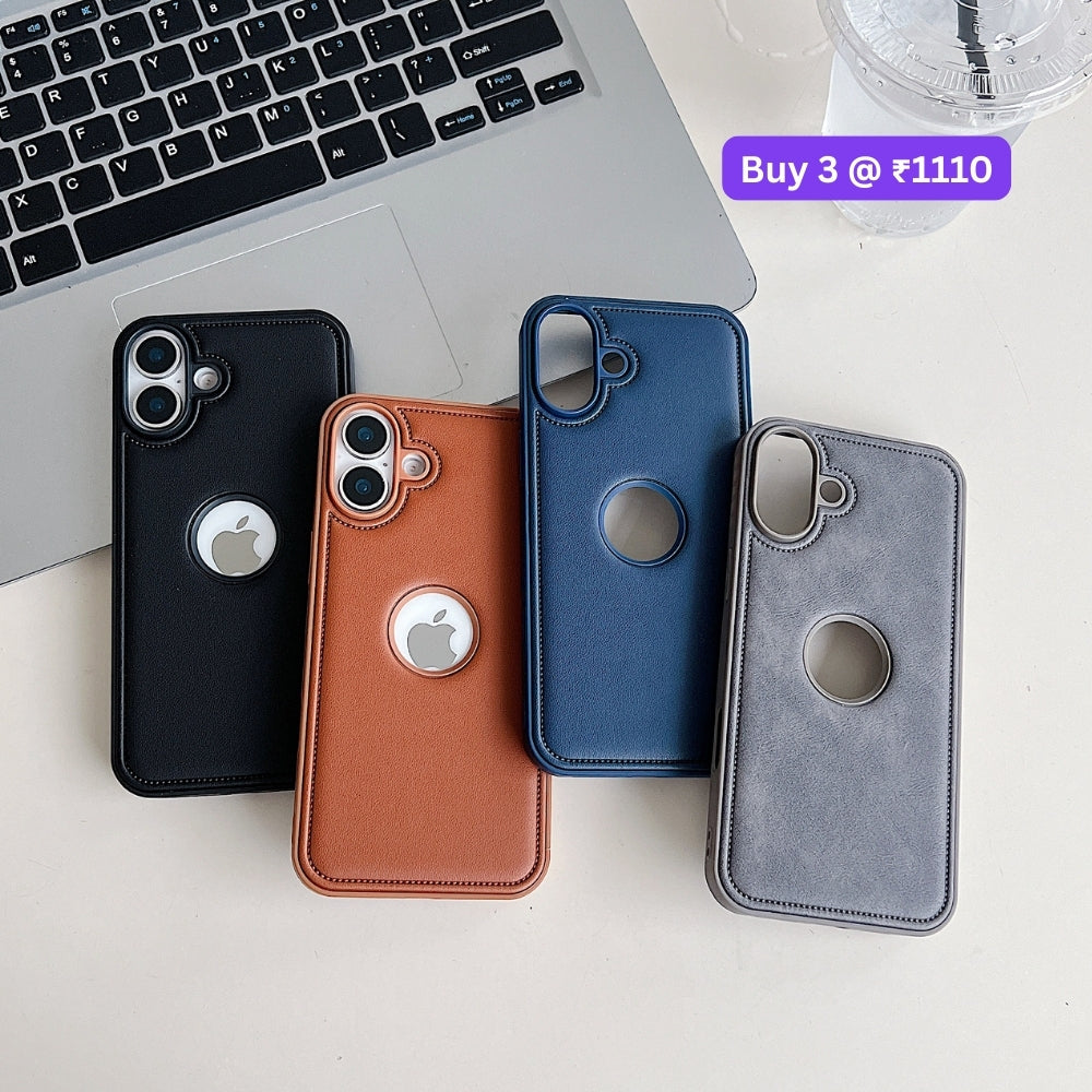 Logo Cut Leather Silicone Phone Case | Mobile Cover - Samsung S22 Ultra