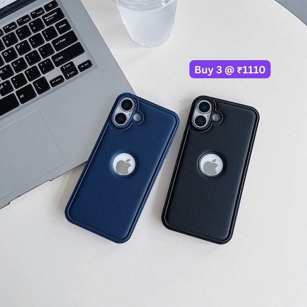 Logo Cut Leather Silicone Phone Case | Mobile Cover - Samsung S22 Ultra