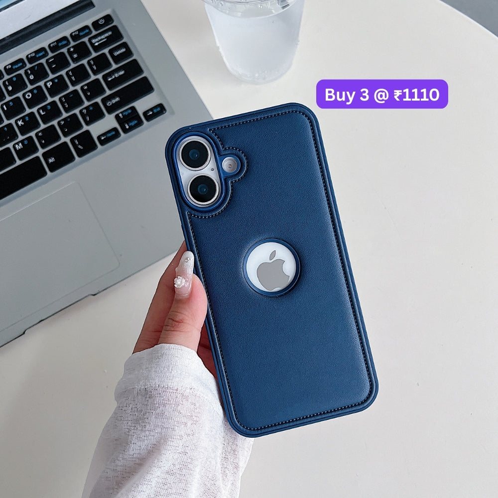 Logo Cut Leather Silicone Phone Case | Mobile Cover - Samsung S22 Ultra