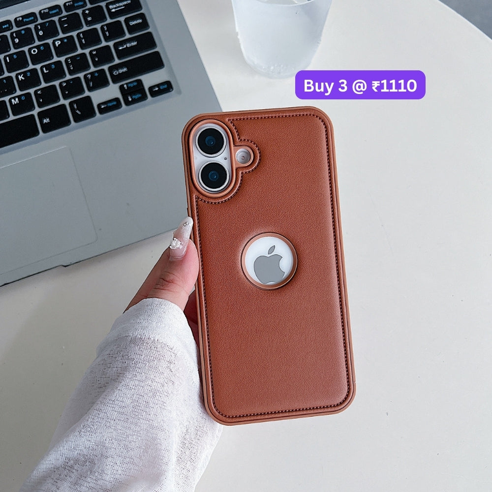 Logo Cut Leather Silicone Phone Case | Mobile Cover - Samsung S22 Ultra