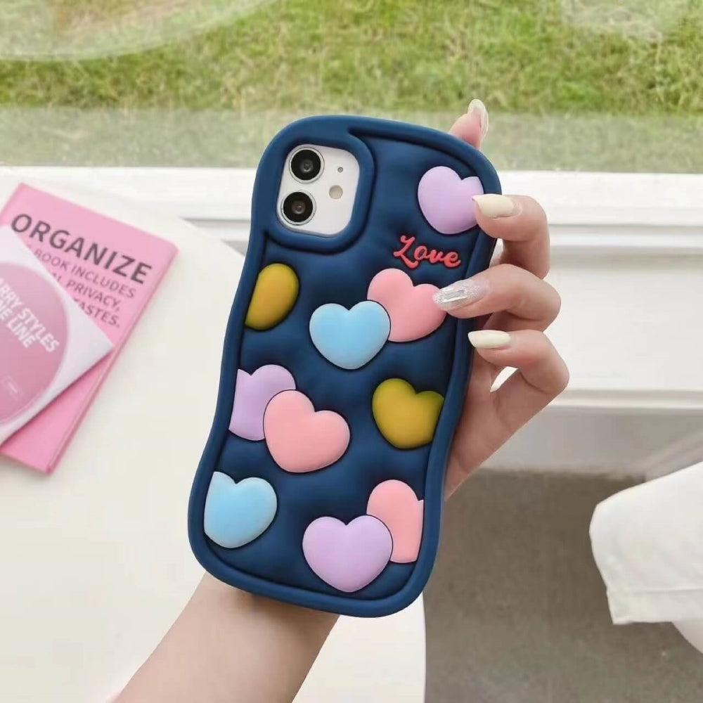 Love Pattern Shockproof Silicone Soft Cover - iPhone 13 Pro