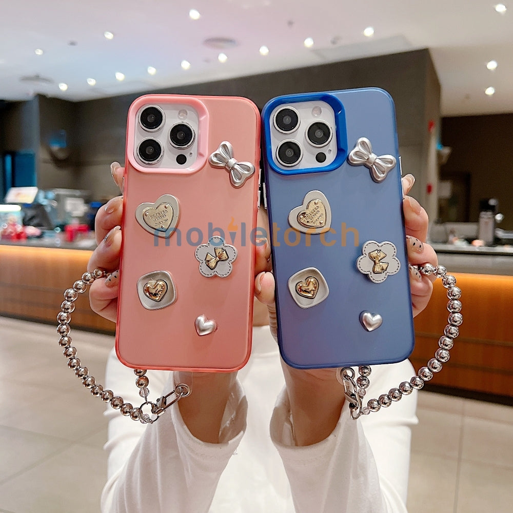 Love Bow Charm Fashionable Protective PC (Hard) Phone Case - Samsung A14 (5G)