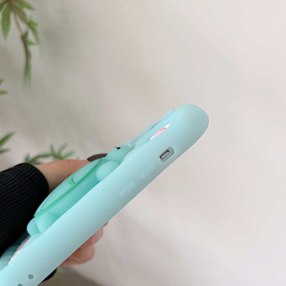 Luminous Tortoise Stand Silicone Soft Phone Case - iPhone 15 Pro Max