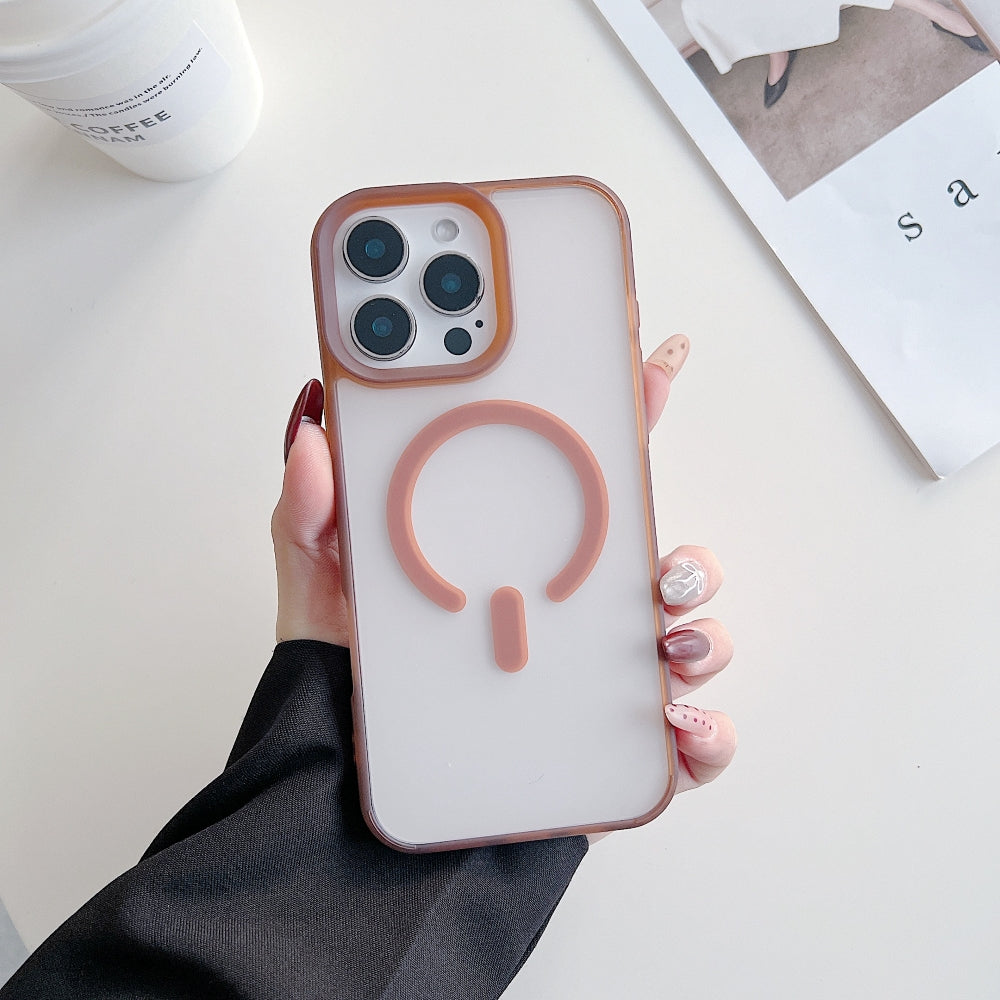 Luxury Magnetic Charging Matte Color Transparent Phone Case