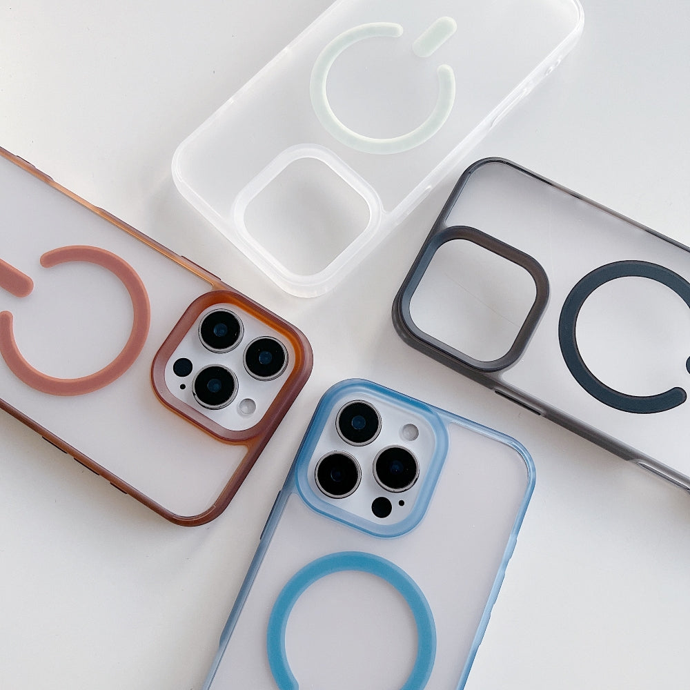Luxury Magnetic Charging Matte Color Transparent Phone Case