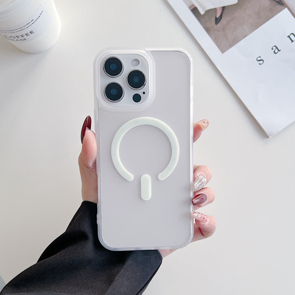 Luxury Magnetic Charging Matte Color Transparent Phone Case