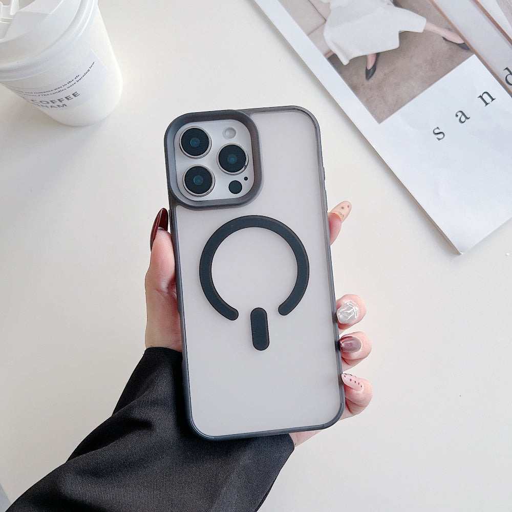 Luxury Magnetic Charging Matte Color Transparent Phone Case