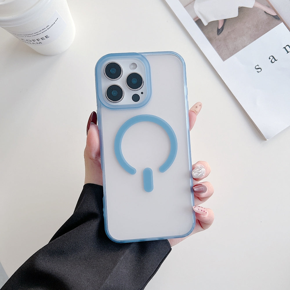 Luxury Magnetic Charging Matte Color Transparent Phone Case