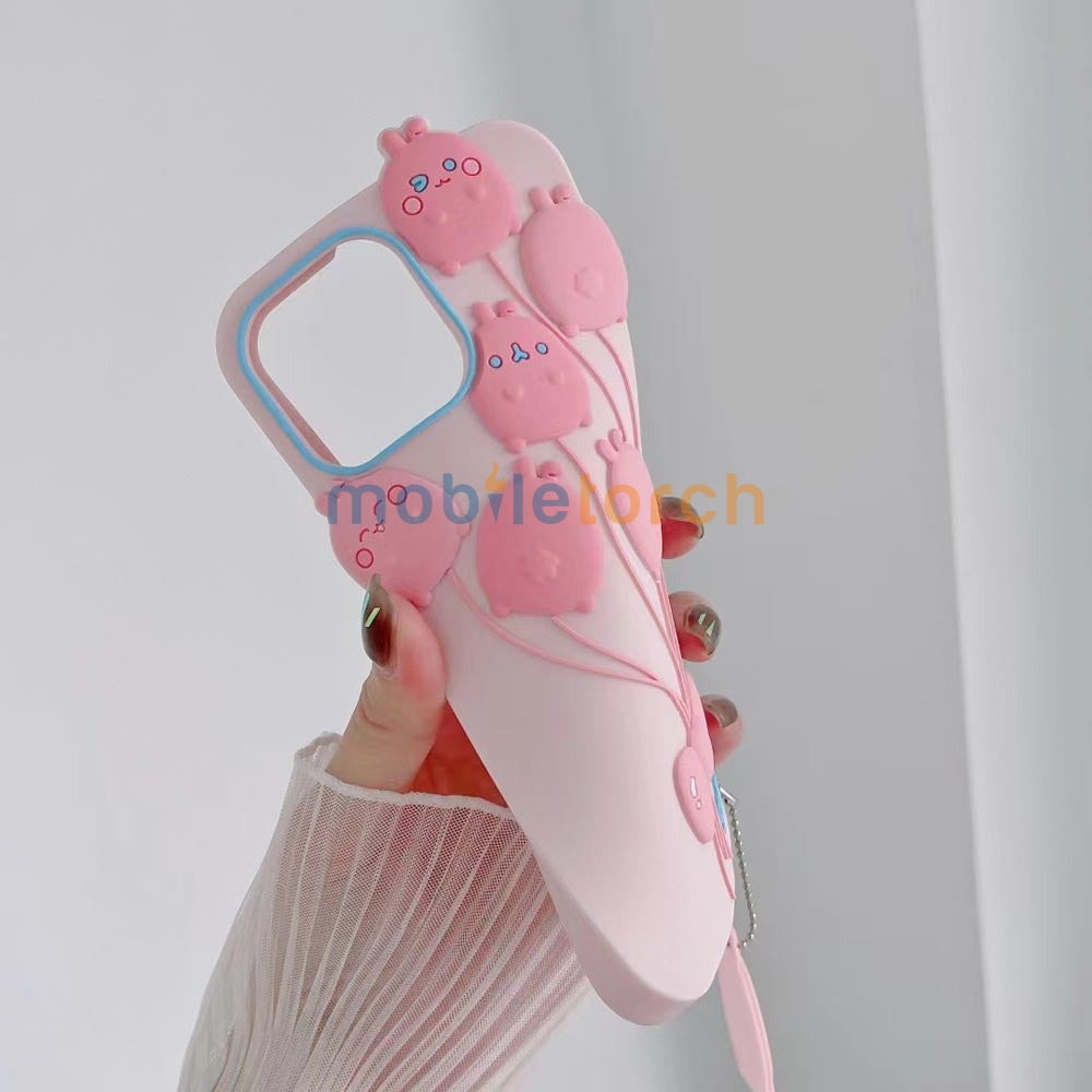Luxury 3D Balloon Rabbit Silicone Soft Cover - iPhone 15 Pro Max