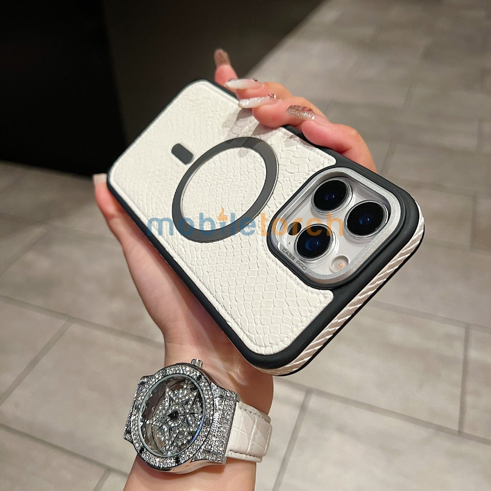 Luxury Crocodile Pattern PU Leather Magsafe Phone Case | Mobile Cover - iPhone 16 Plus