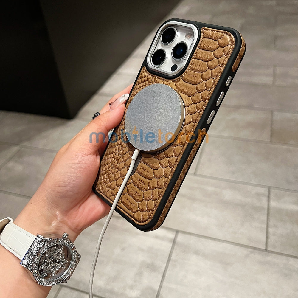 Luxury Crocodile Pattern PU Leather Magsafe Phone Case | Mobile Cover - iPhone 16 Plus