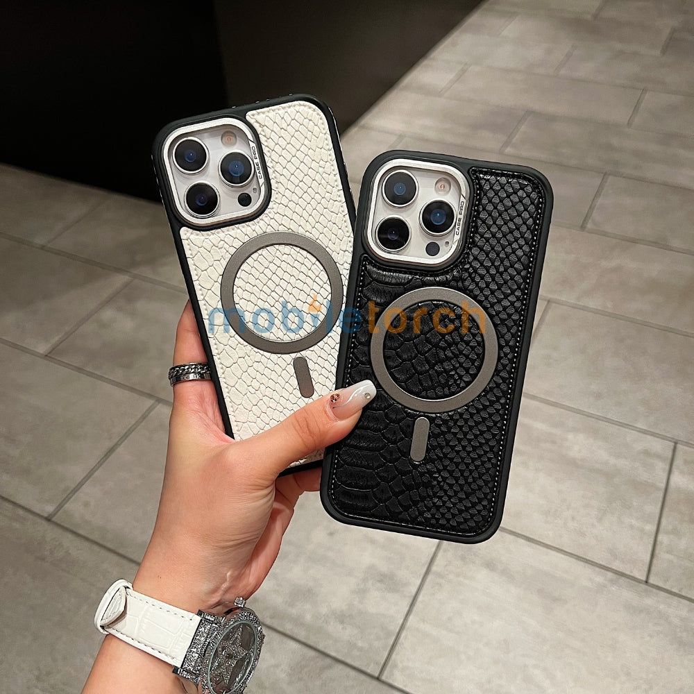 Luxury Crocodile Pattern PU Leather Magsafe Phone Case | Mobile Cover - iPhone 16 Plus