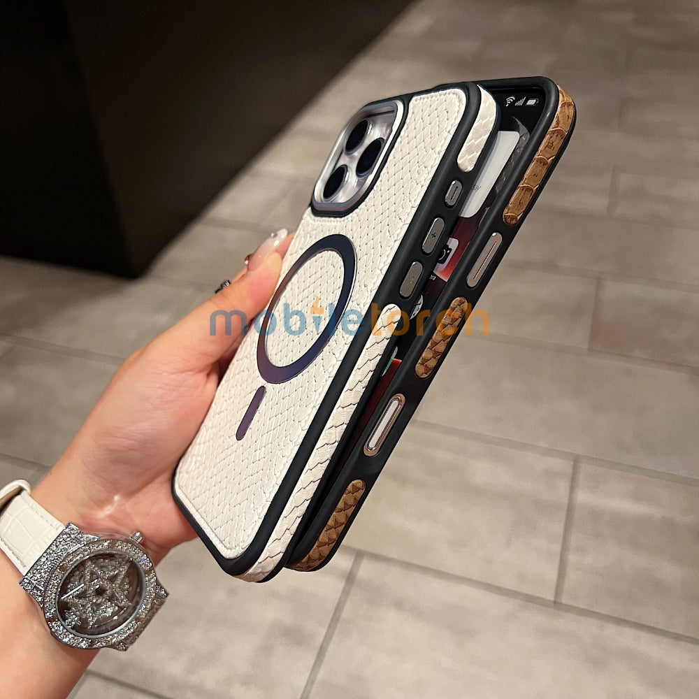 Luxury Crocodile Pattern PU Leather Magsafe Phone Case | Mobile Cover - iPhone 16 Plus