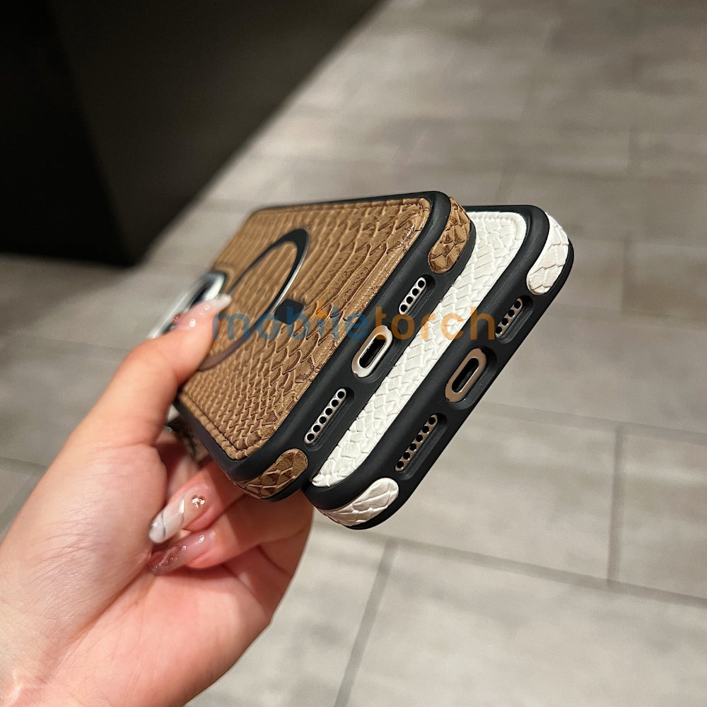 Luxury Crocodile Pattern PU Leather Magsafe Phone Case | Mobile Cover - iPhone 16 Plus