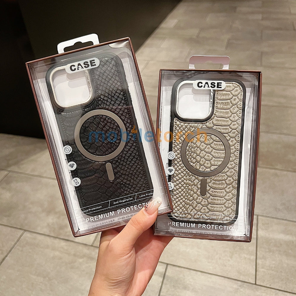 Luxury Crocodile Pattern PU Leather Magsafe Phone Case | Mobile Cover - iPhone 16 Plus
