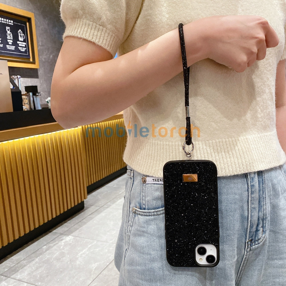 Luxury Fashion Colored Diamond Phone Case With Bracelet - iPhone 15 Pro Max