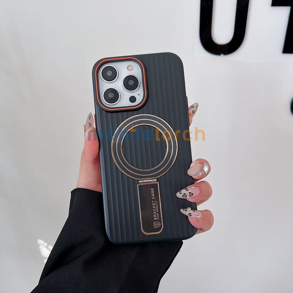 Luxury Stand Magnetic Charge Phone Case - iPhone 15 Pro Max