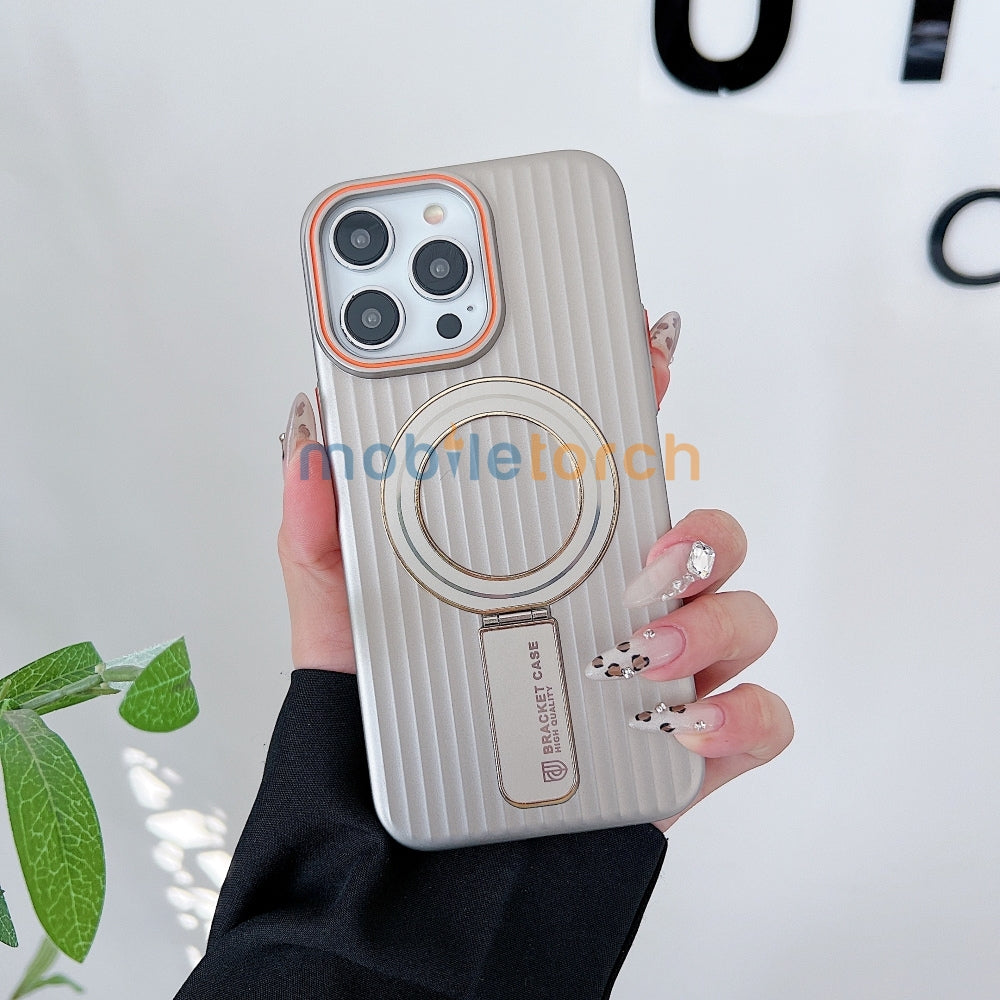 Luxury Stand Magnetic Charge Phone Case - iPhone 15 Pro Max