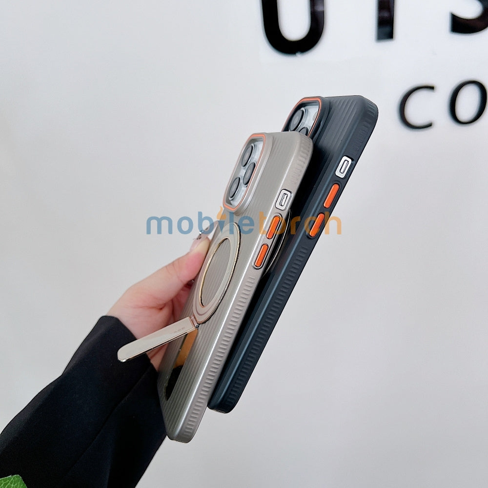 Luxury Stand Magnetic Charge Phone Case - iPhone 15 Pro Max