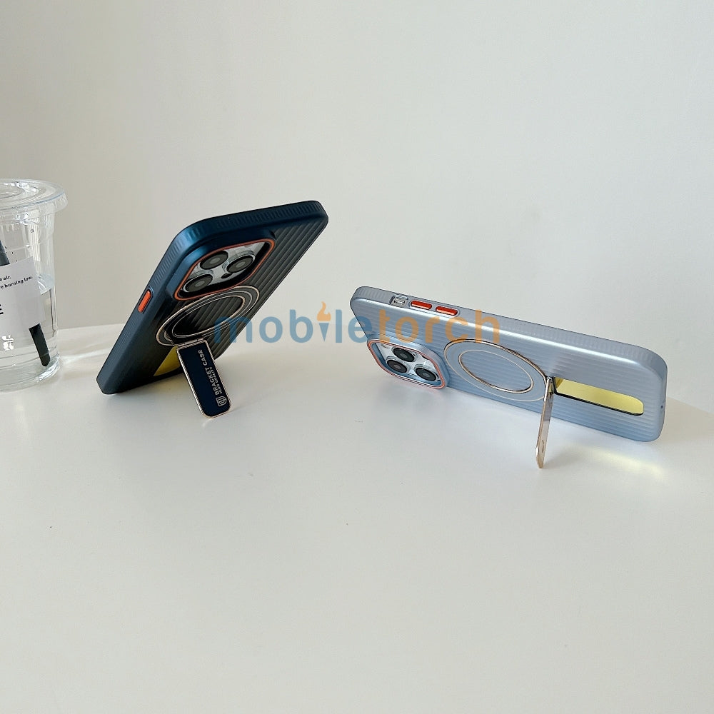 Luxury Stand Magnetic Charge Phone Case - iPhone 15 Pro Max