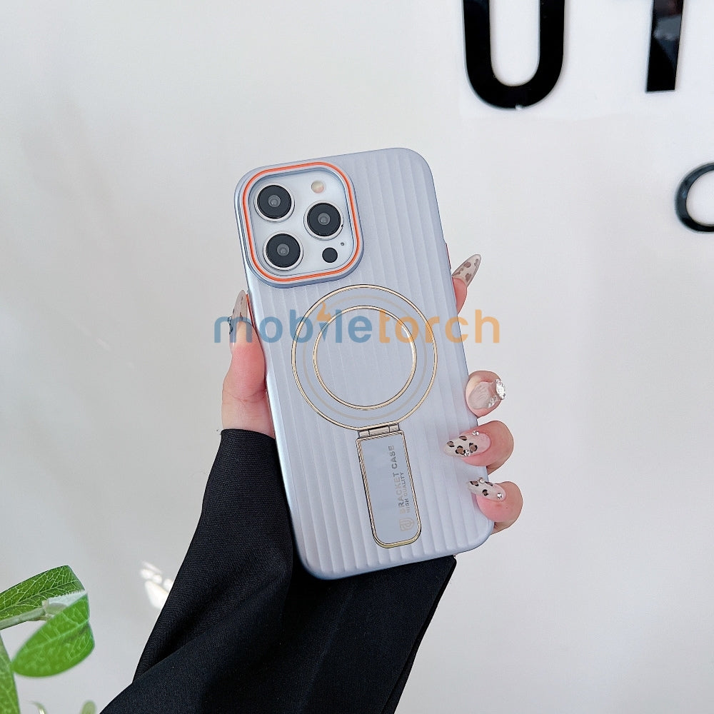 Luxury Stand Magnetic Charge Phone Case - iPhone 15 Pro Max