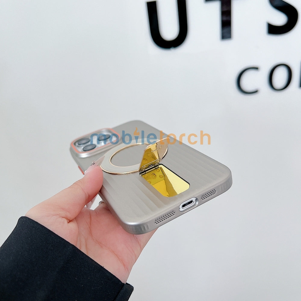 Luxury Stand Magnetic Charge Phone Case - iPhone 15 Pro Max