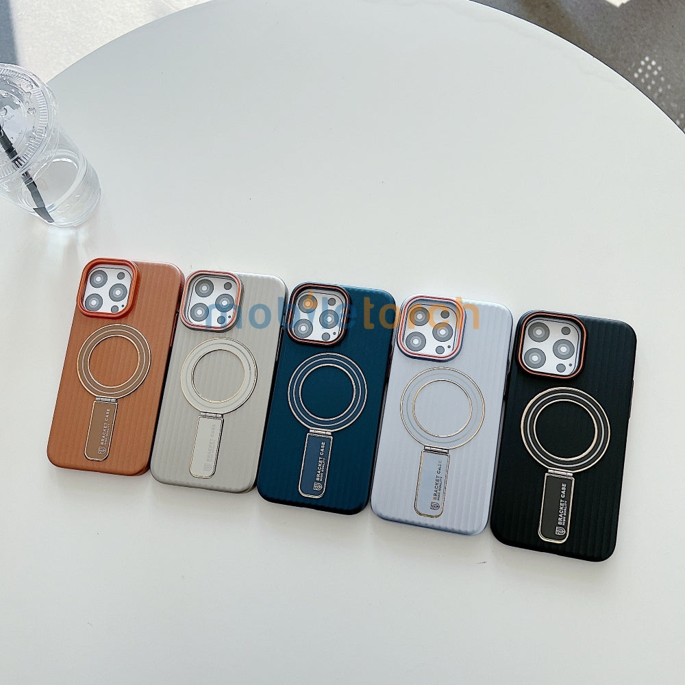 Luxury Stand Magnetic Charge Phone Case - iPhone 15 Pro Max
