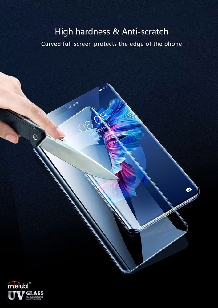 UV Curved Tempered Glass | Screen Guard With UV Light Screen Protector | Smooth Touch | HD Clarity | Quick Unlock - Oppo Series