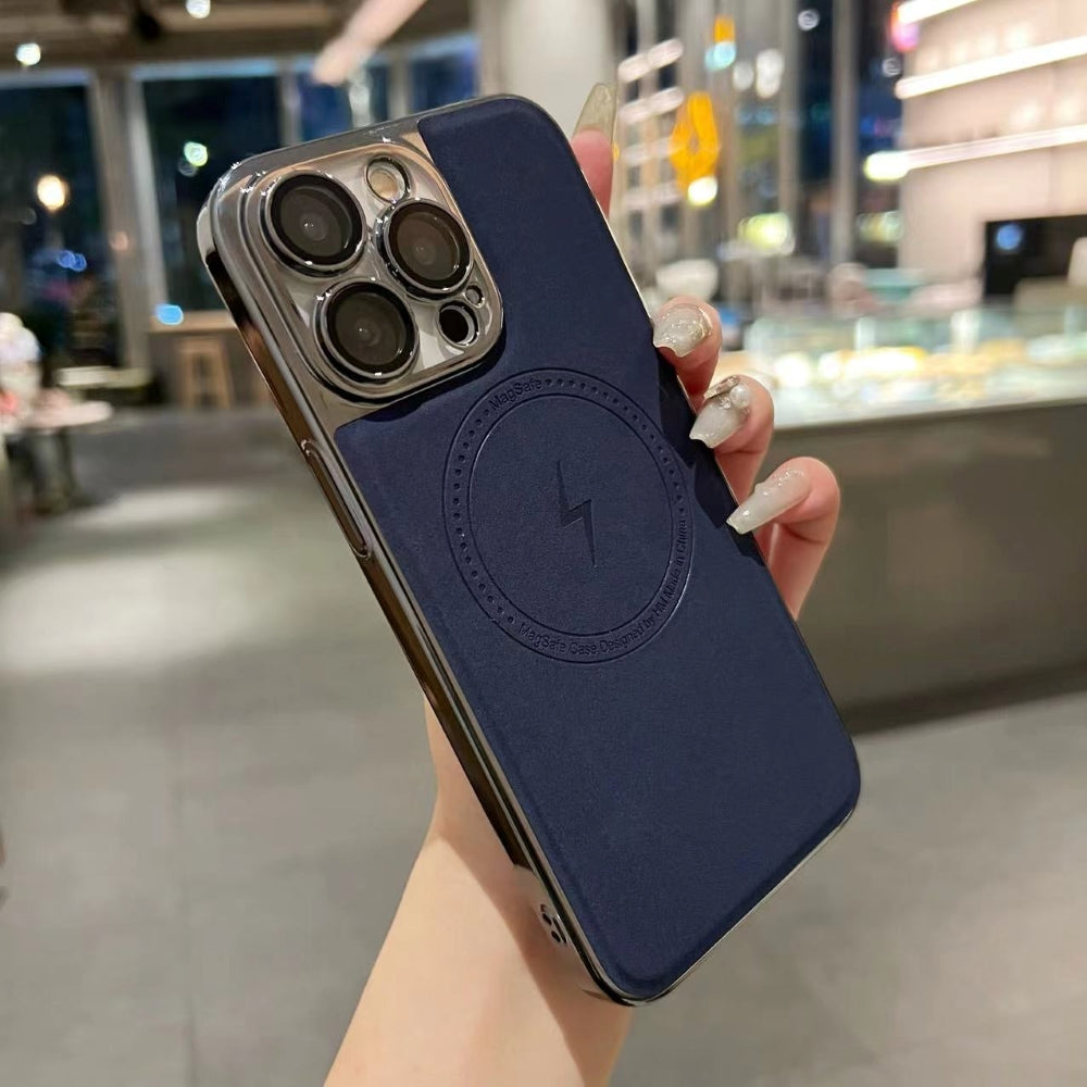 Magnetic Wireless Charge Shockproof Leather Phone Case - iPhone 15 Pro Max