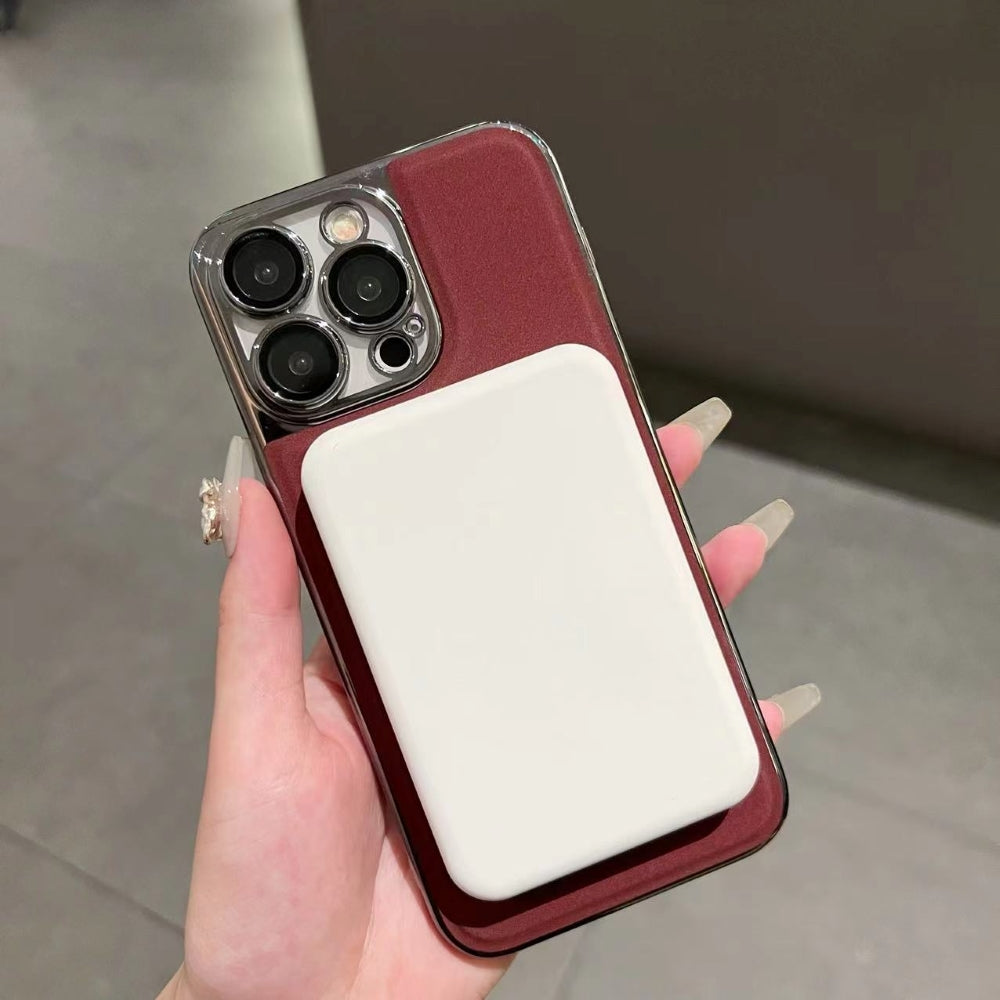 Magnetic Wireless Charge Shockproof Leather Phone Case - iPhone 15 Pro Max