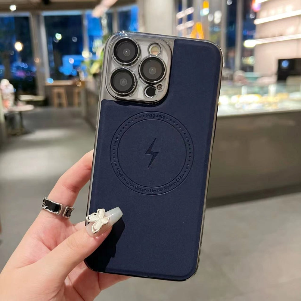 Magnetic Wireless Charge Shockproof Leather Phone Case - iPhone 15 Pro Max