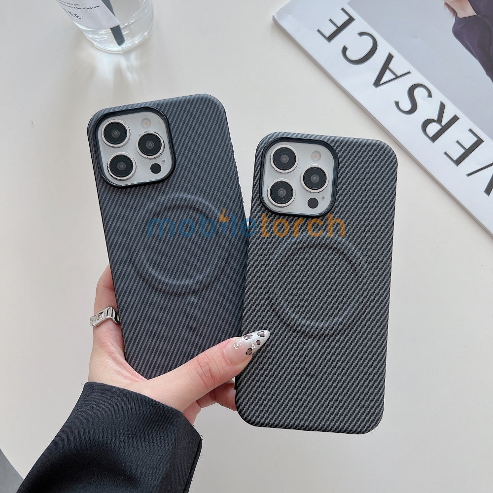 Magnetic Carbon Fiber Texture Shockproof Phone Case - OnePlus Nord 2