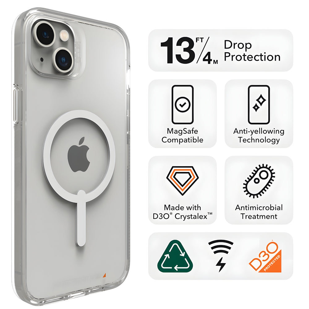 Transparent Magnetic Wireless Charging Anti-fall PC (Hard) Case - iPhone 15 Plus