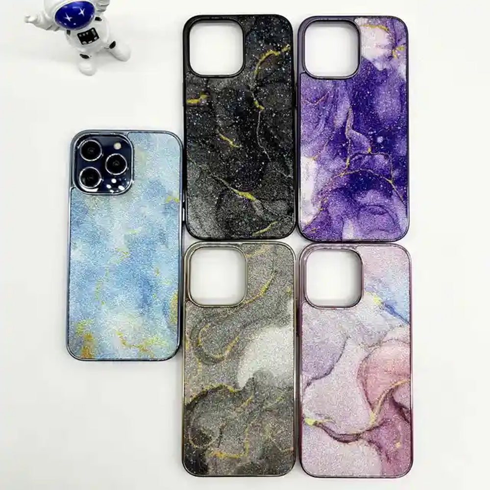 Marble Bling Diamond Shockproof PC (Hard) Case - iPhone 14 Pro Max