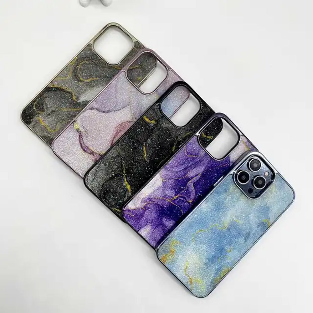 Marble Bling Diamond Shockproof PC (Hard) Case - iPhone 14 Pro Max