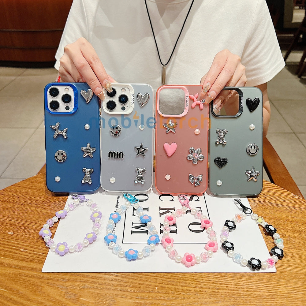 Matte Finish 3D Charm PC (Hard) Phone Case | Mobile Cover with Bracelet - Samsung S23 Ultra
