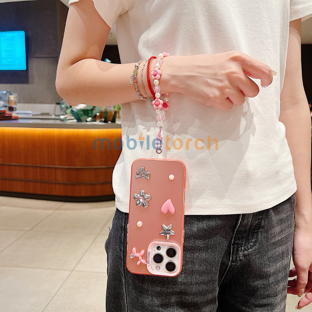 Matte Finish 3D Charm PC (Hard) Phone Case | Mobile Cover with Bracelet - Samsung S23 Ultra