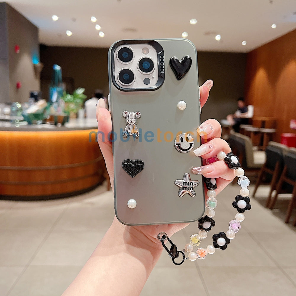 Matte Finish 3D Charm PC (Hard) Phone Case | Mobile Cover with Bracelet - Samsung S23 Ultra