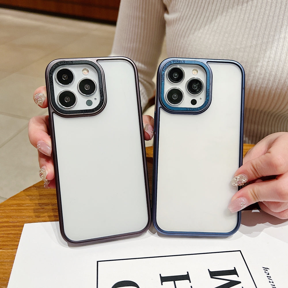 Metal Lens Protection Slim Matte Phone Case