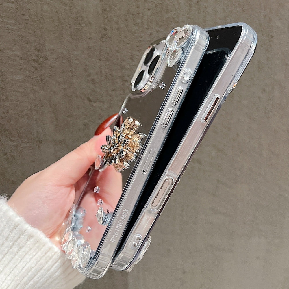 Mirror Flash Diamond Swan Phone Case