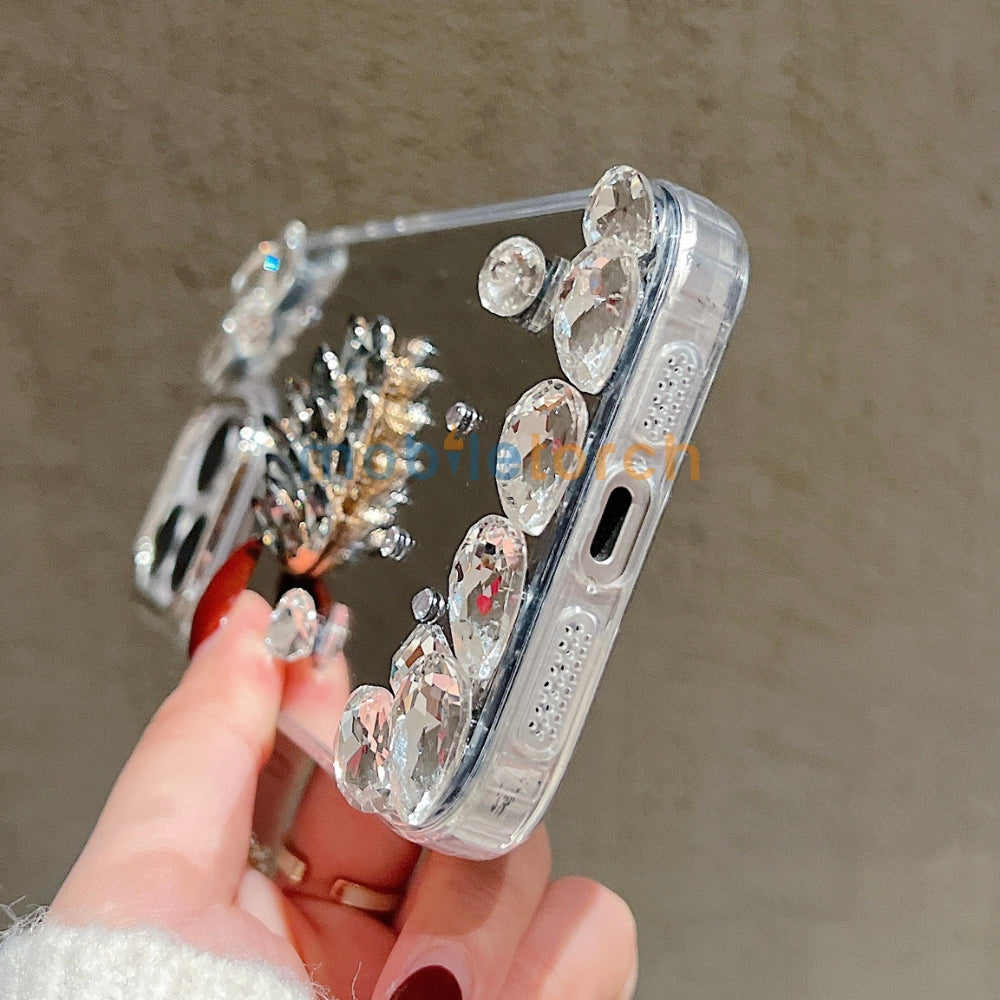 Mirror Flash Diamond Swan TPU (Soft) Phone Case - iPhone 15