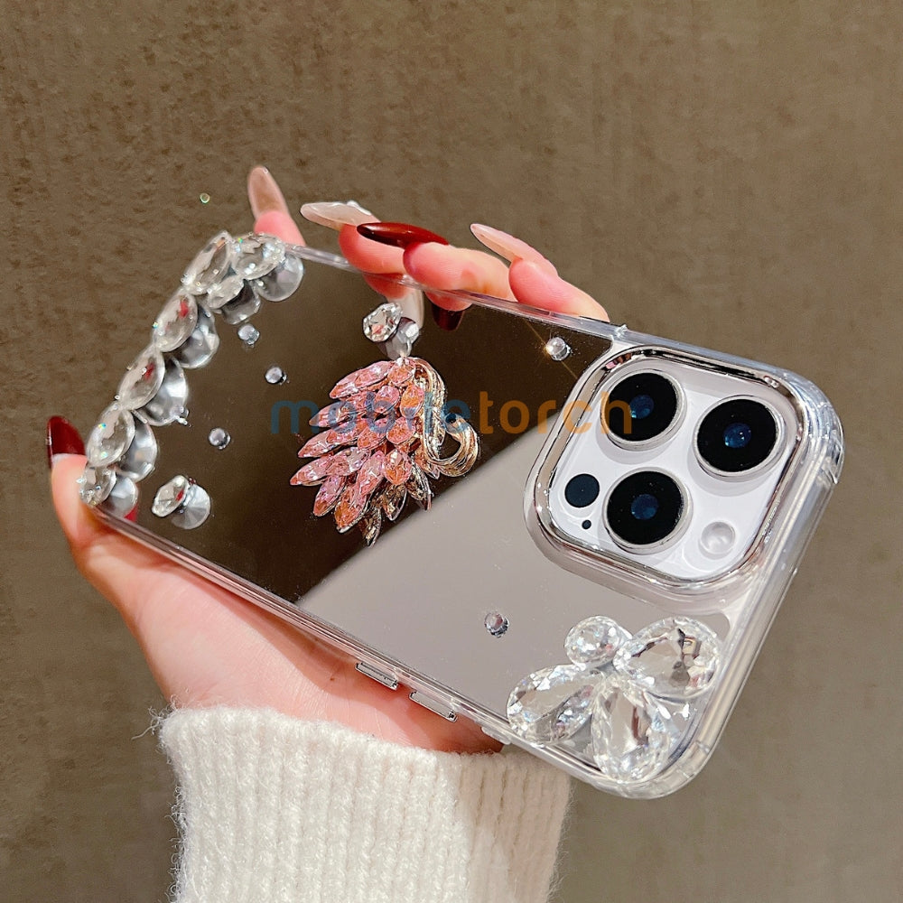 Mirror Flash Diamond Swan TPU (Soft) Phone Case - iPhone 15