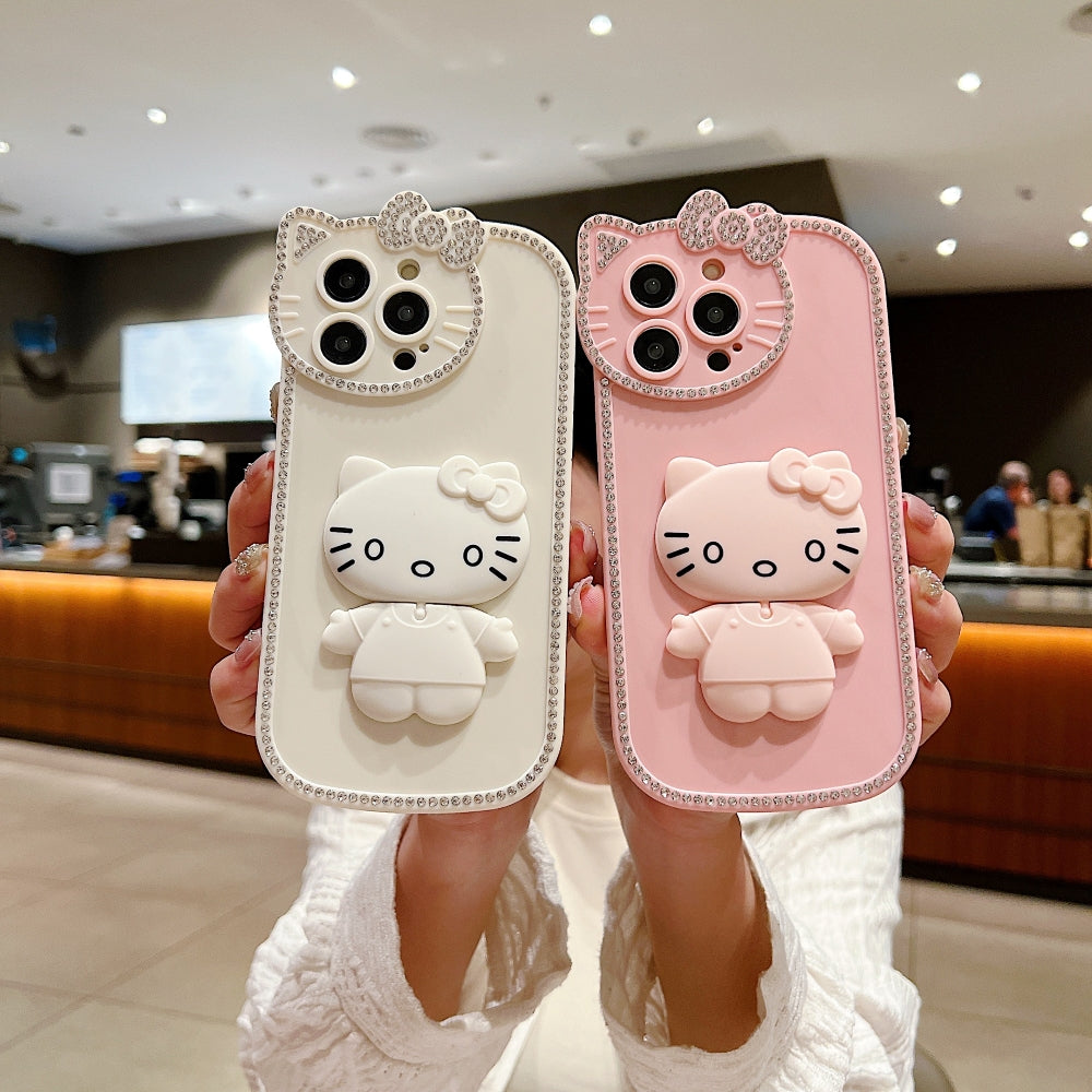 Kitty Mirror Stand TPU (Soft) Phone Case - iPhone 15 Pro