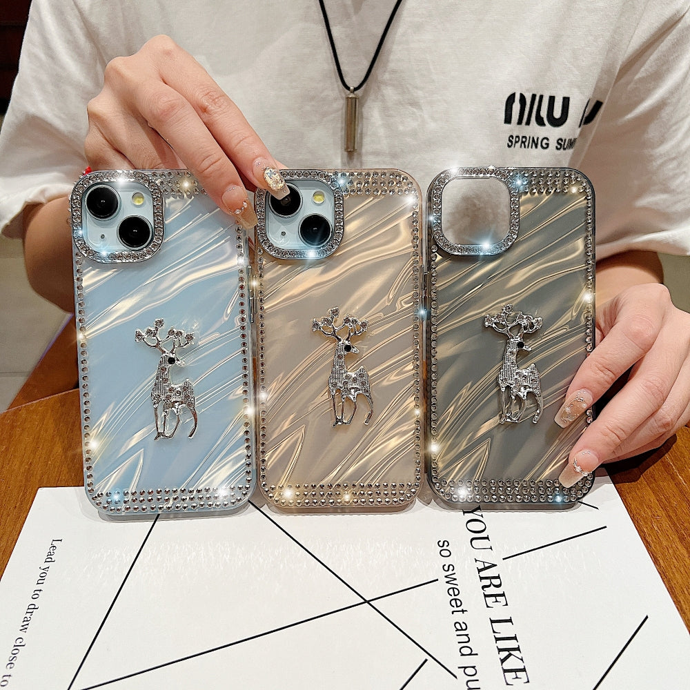 Mriga Charm with Shining Diamond Border Phone Case