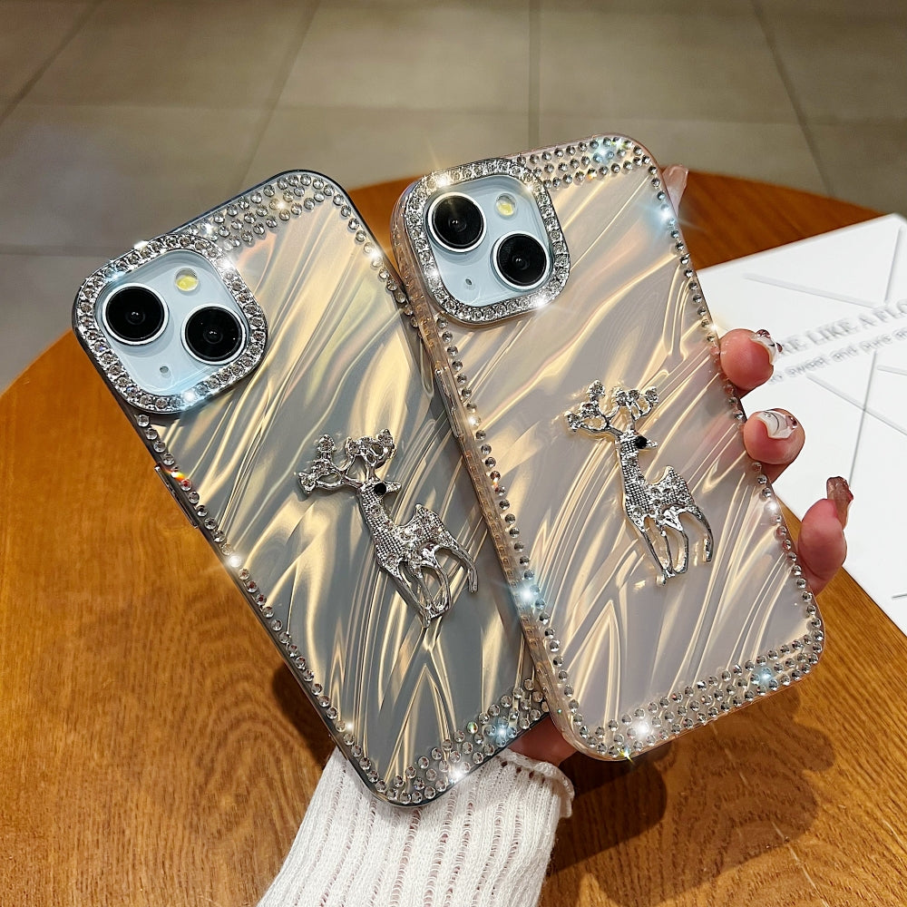 Mriga Charm with Shining Diamond Border Phone Case